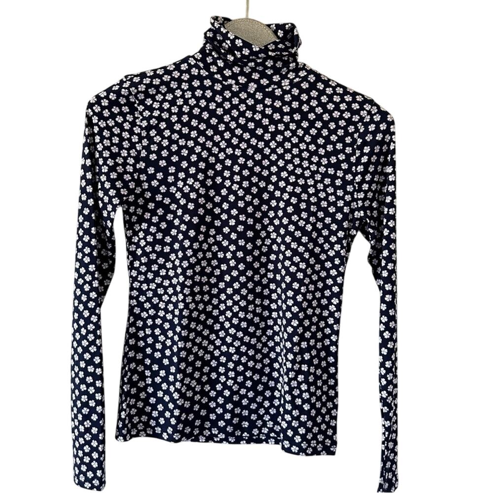 J. Crew Matte jersey turtleneck in floral print NEW